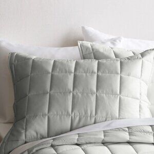 NWOT QUINCE Bamboo Box Quilted Sham Set Standard Eucalyptus 5⭐Reviews